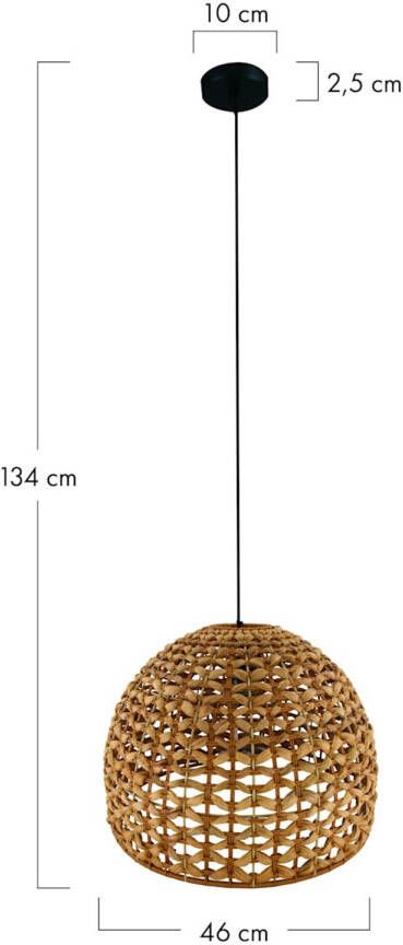 Dijk Natural Collections DKNC Hanglamp Pescara Waterhyacinth 46x46x34cm Beige