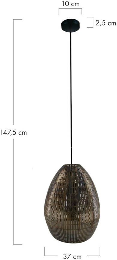 Dijk Natural Collections DKNC Hanglamp Pretoria Metaal 37x37x47.5cm Zwart