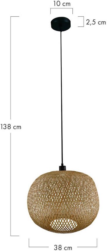 Dijk Natural Collections DKNC Hanglamp Puebla Bamboe 38x38x35cm Bruin