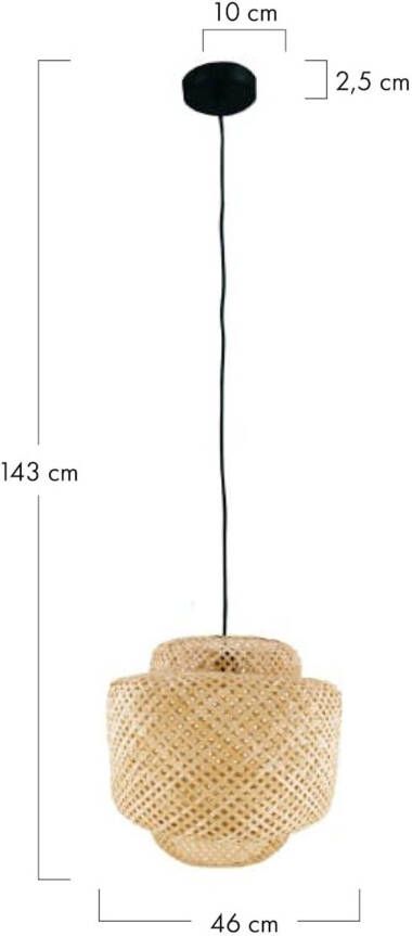 Dijk Natural Collections DKNC Hanglamp Puebla Bamboe 46x46x43cm Beige