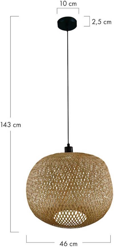 Dijk Natural Collections DKNC Hanglamp Puebla Bamboe 46x46x43cm Bruin