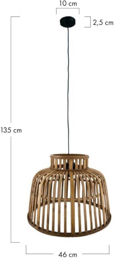Dijk Natural Collections DKNC Hanglamp Terra Bamboe 46x46x35cm Bruin