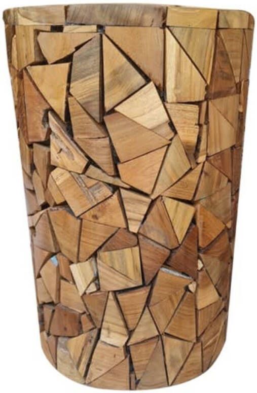 Dijk Natural Collections DKNC kruk rond hout 32x32x42cm Natuurlijk