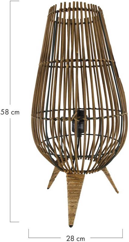 Dijk Natural Collections DKNC Lamp Erfurt Bamboe 28x28x58cm Bruin