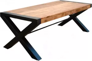 Dimehouse Ashton Eettafel 200 X 90 Cm Industrieel X-poot Hout