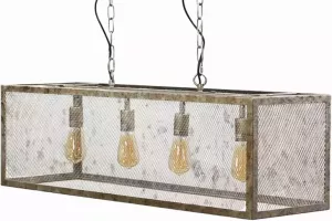 Dimehouse Brighton Hanglamp Eetkamer Industrieel Oud Zilver 4-lichts