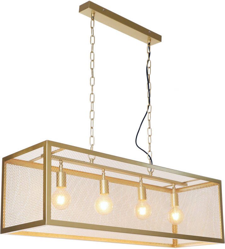 Dimehouse Industriële hanglamp Duncan 4-lichts goud