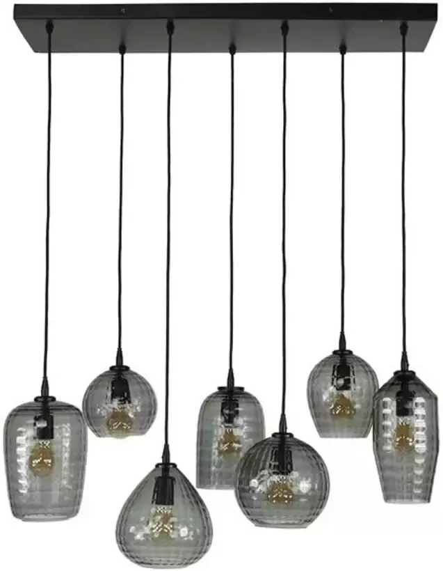 Dimehouse Industriële hanglamp Gaby 7-lichts glas - Foto 1
