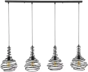 Dimehouse Industriële Hanglamp Kelsey Zwart 4-lichts