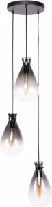 Dimehouse Industriële Hanglamp Veronica Smokey Glass 3-lichts Getrapt