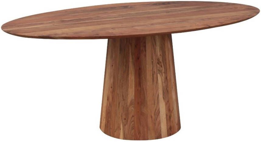 Dimehouse Ovale Eettafel Amelia Acaciahout O-poot 180 x 100 x 2 5 cm 180 x 100 x 2 5 cm Hout Industrieel Ovaal