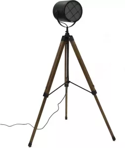 Dimehouse Pesaro Vloerlamp Industrieel Driepoot Metaal Hout