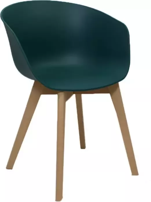 Dimehouse Eetkamerstoelen Set van 2 Groen Kunststof Scandinavisch & Basic Zithoogte 44 cm Eetstoelen met armleuning Herning serie - Foto 2