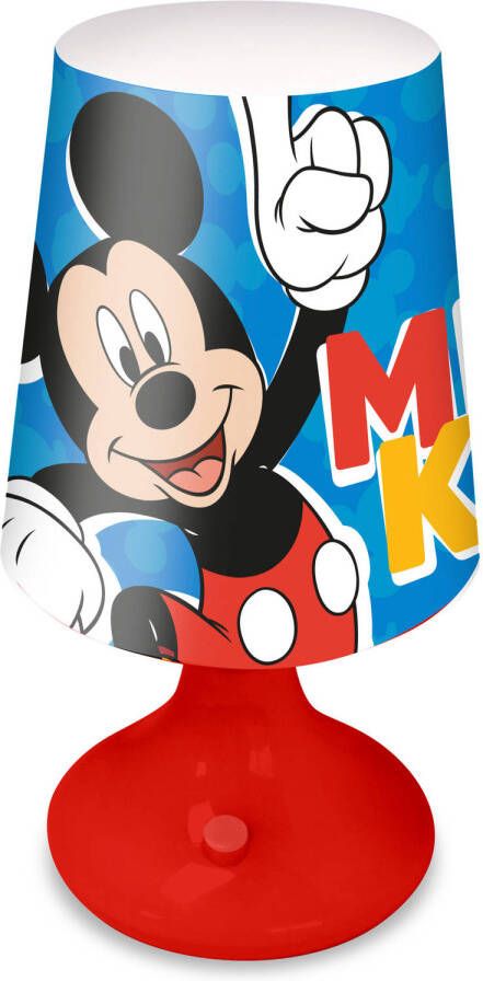 Disney Mickey Mouse tafellamp bureaulamp nachtlamp voor kinderen rood kunststof 18 x 9 cm Nachtlampjes