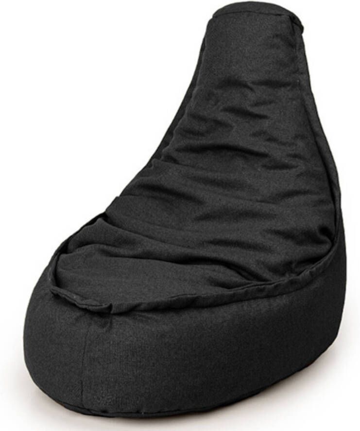Drop & Sit Zitzak Stoel Volwassenen 95 x 75 cm Beanbag Zwart Waterafstotend Voor Binnen en Buiten 100% Gerecycled Plastic - Foto 2