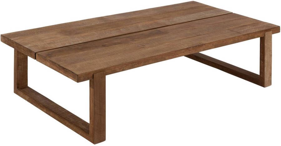 DTP Home Coffee table Icon rectangular 35x130x70 cm 4 cm top with split recycled teakwood