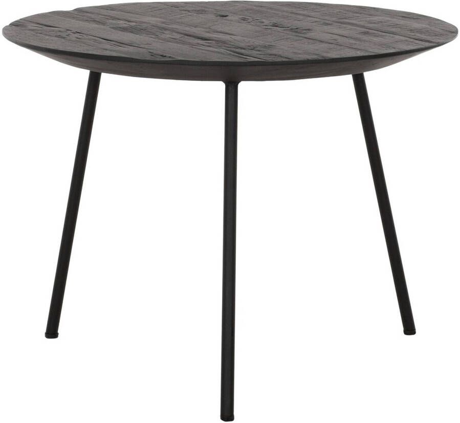 DTP Home Coffee table Jupiter medium BLACK 37xØ50 cm recycled teakwood