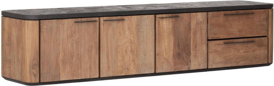 DTP Home Hanging TV stand Soho medium 3 doors 2 drawers 42x190x40 cm recycled teakwood and mortex