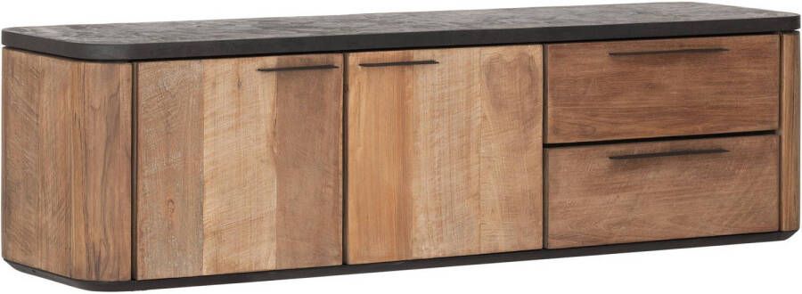 DTP Home Hanging TV stand Soho small 2 doors 2 drawers 42x150x40 cm recycled teakwood and mortex