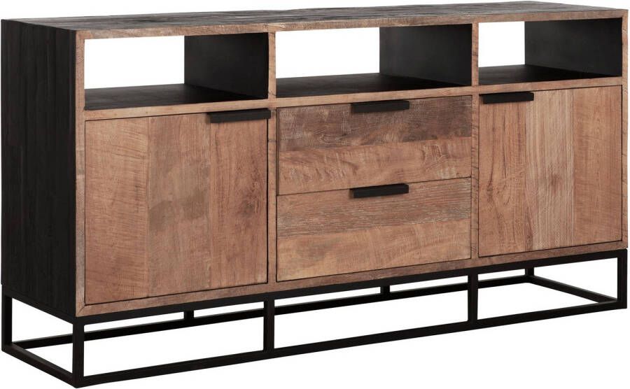 DTP Home TV stand Cosmo No.3 high 2 doors 2 drawers 3 open racks 75x150x40 cm recycled teakwood