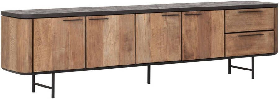 DTP Home TV stand Soho large 4 doors 2 drawers 60x230x40 cm recycled teakwood and mortex
