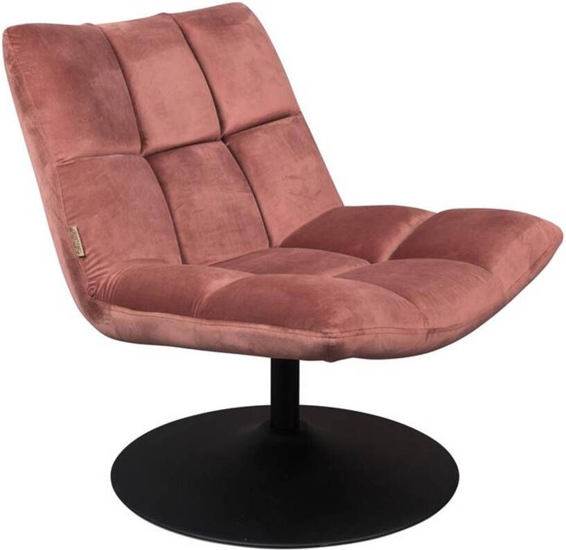 Dutchbone lounge chair bar velvet old pink