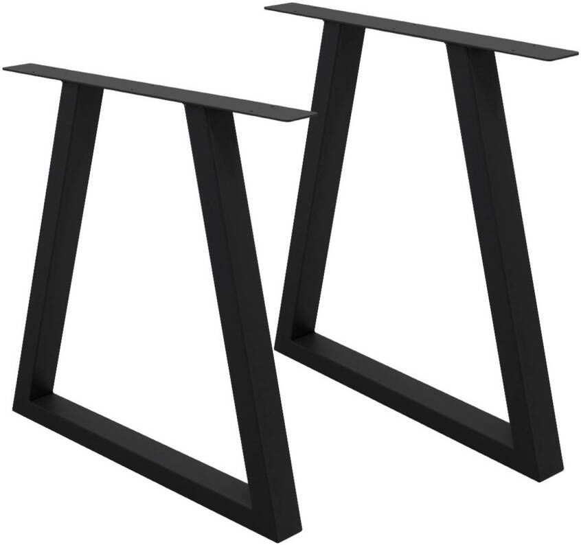 ECD Germany 2 stuks tafelpoten 60 x 72 cm zwart gepoedercoat staal - Foto 2