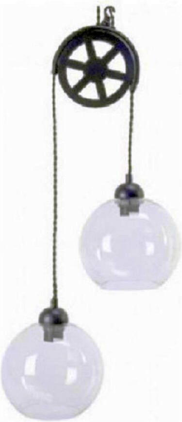 ECD Germany Glazen hanglamp van Lumineo met katrol 77 5 cm - Foto 1