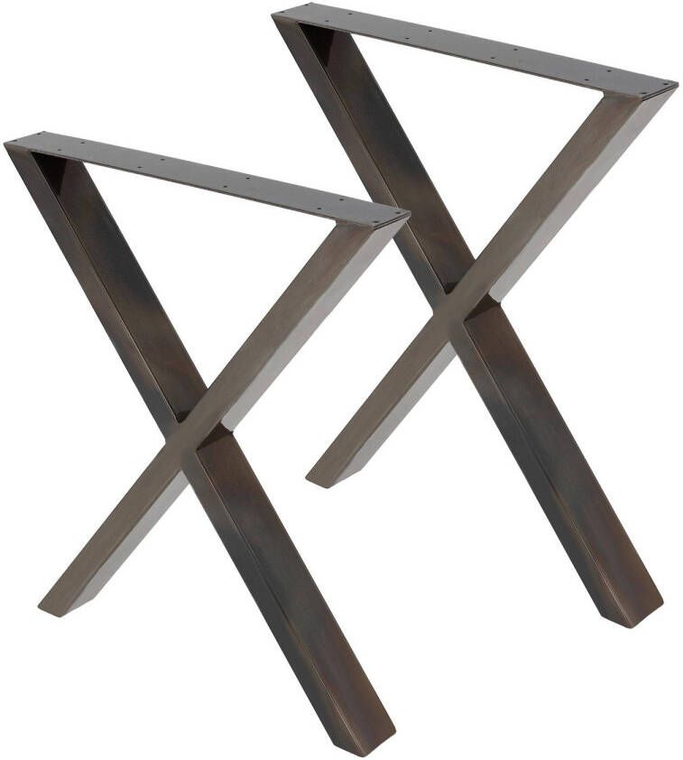 ECD Germany Set van 2 tafelpoten A-Design antraciet 60x73 cm gemaakt van staal - Foto 1