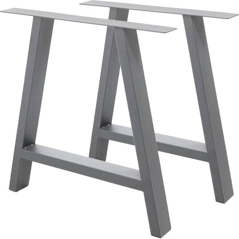 ECD Germany Set van 2 tafelpoten A-Design grijs 70x72 cm gepoedercoat staal