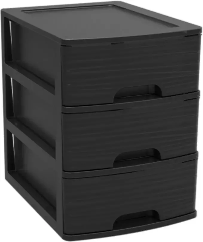 Eda Ladenkast bureau organizer zwart A5 3x lades stapelbaar L19 x B26 x H25 cm Ladeblok