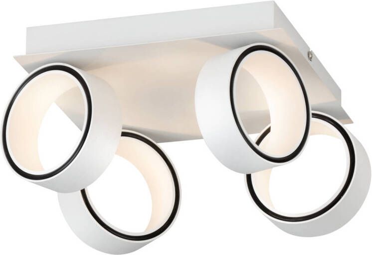 Leen Bakker Eglo wand- plafondlamp Albariza LED 4-lichts wit 25x25x14 5 cm