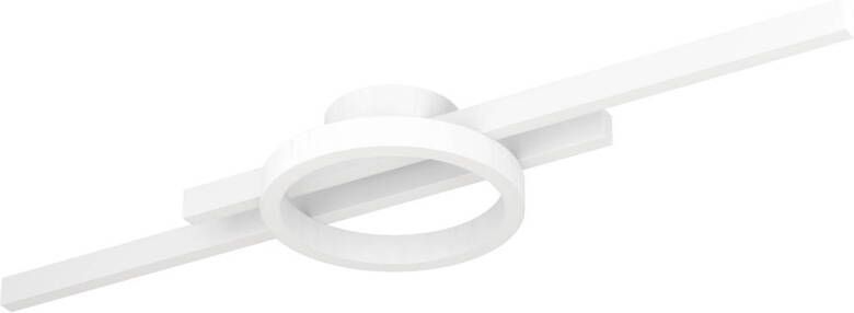 EGLO Plafondlamp AMANDOLO Deckenlampe Alu Stahl und Kunststoff Flurlampe Lampe dimmbare plafondlamp afstandsbediening metaal in wit rgb backlight (1 stuk)