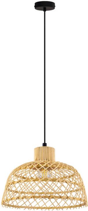EGLO Hanglamp Ausnby bruin ø37 x h110 cm excl. 1x e27 (max. 40 w) gevlochten hout