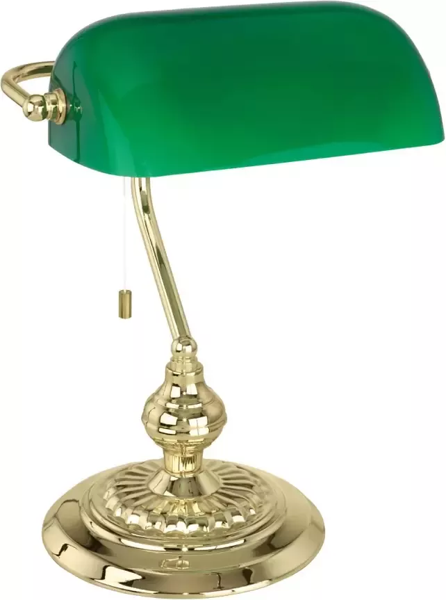 EGLO  Banker - Bureaulamp - Tafellamp - E27 - 39 cm - Geelkoper Groen - Foto 1
