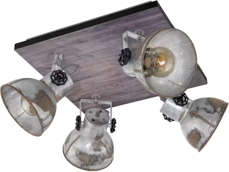 EGLO  Barnstaple - wandlamp - 4-lichts - E27 - bruin-patina zwart oud-zink-look