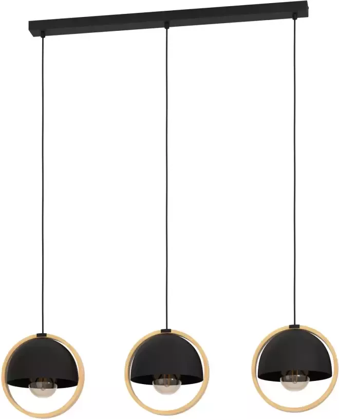 EGLO Callow Hanglamp E27 93 cm Zwart Bruin Hout Staal