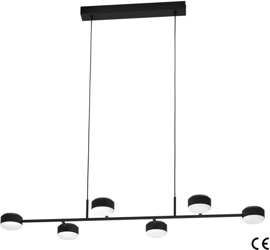EGLO Clavellina Hanglamp LED 120 cm Zwart Wit Dimbaar - Foto 1