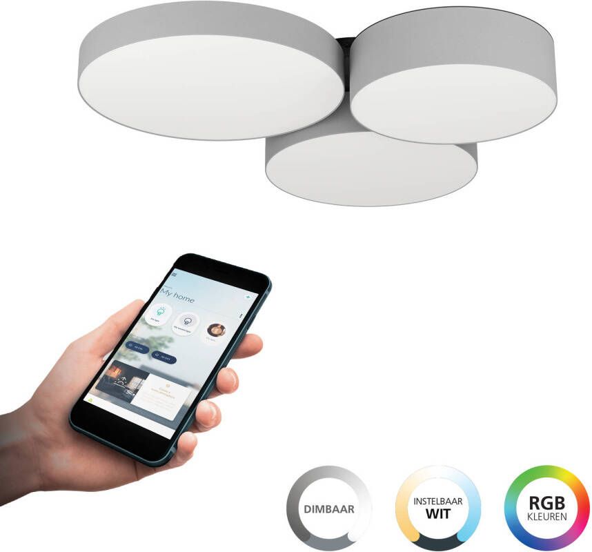 EGLO Plafondlamp BARBANO-Z App en spraakbesturing Alexa 60 5 x 56 5 x 9 cm excl. afstandsbediening (1 stuk)