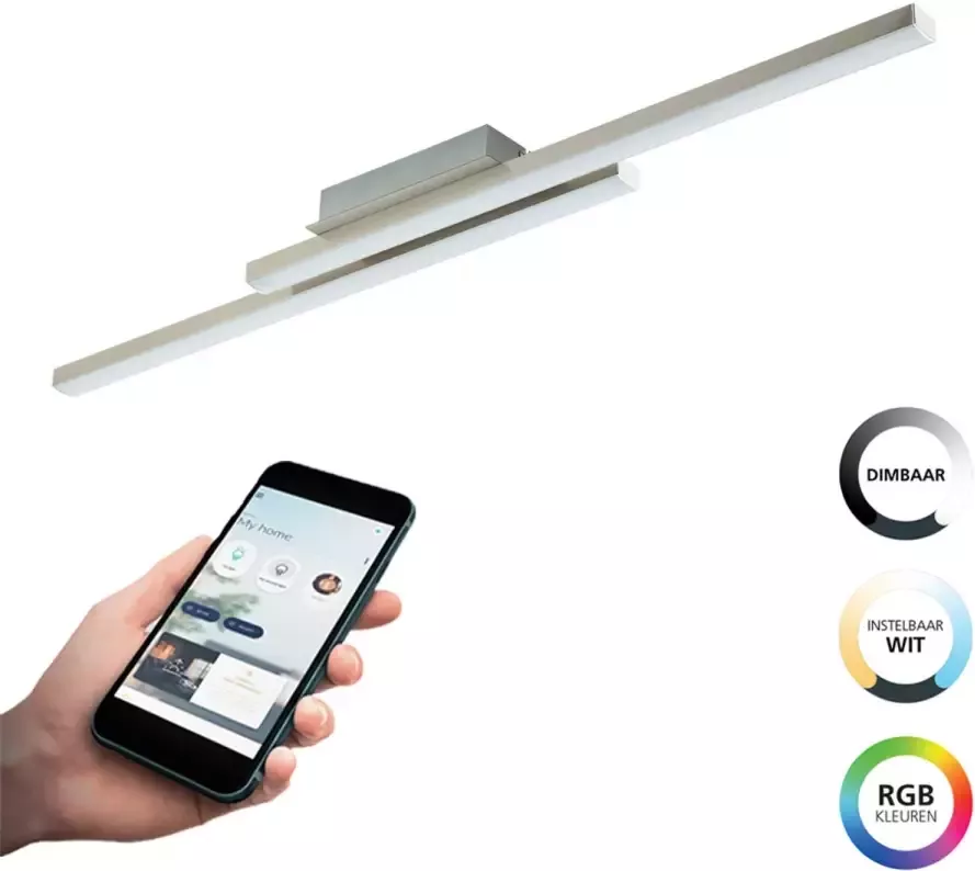 EGLO  connect.z Fraioli-Z Smart Plafondlamp - 105 5 cm - Grijs Wit - Instelbaar RGB & wit licht - Dimbaar - Zigbee - Foto 1