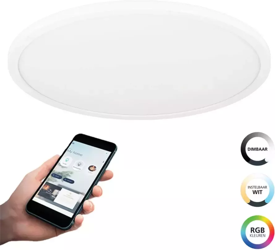EGLO  connect.z Rovito-Z Smart Plafondlamp - Ø 42 cm - Wit - Instelbaar RGB & wit licht - Dimbaar - Zigbee