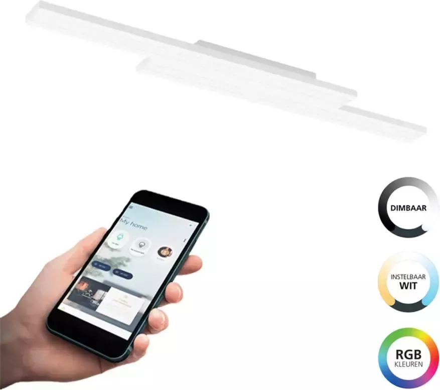 EGLO  connect.z Saliteras-Z Smart Plafondlamp - 116 cm - Wit - Instelbaar RGB & wit licht - Dimbaar - Zigbee