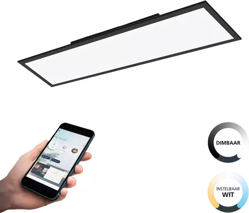 EGLO  connect.z Salobrena-Z Smart Plafondlamp - 120 cm - Zwart Wit - Instelbaar wit licht - Dimbaar - Zigbee