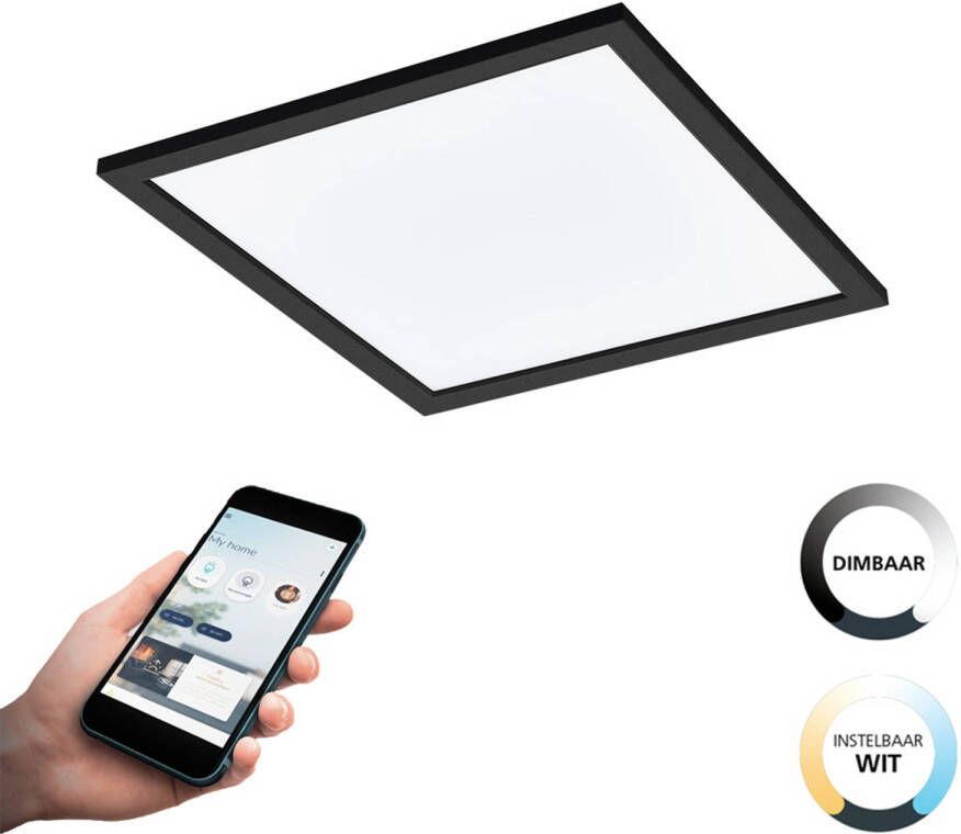 EGLO  connect.z Salobrena-Z Smart Plafondlamp - 45 cm - Zwart Wit - Instelbaar wit licht - Dimbaar - Zigbee - Foto 1