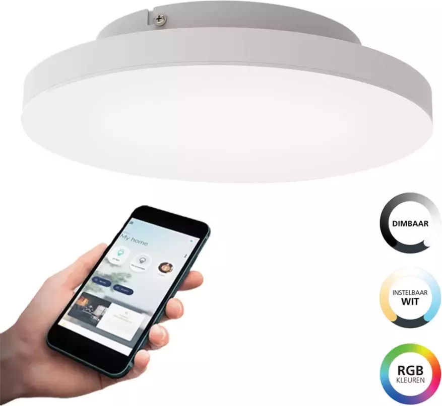 EGLO  connect.z Turcona-Z Smart Plafondlamp - Ø 30 cm - Wit - Instelbaar RGB & wit licht - Dimbaar - Zigbee - Foto 1