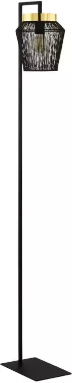 EGLO  Escandidos Vloerlamp - E27 - 170 cm - Zwart Geelkoper Goud