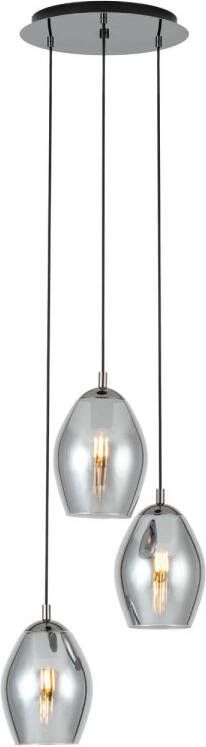 EGLO  Estanys Hanglamp - 3 lichts - Ø45 cm - E27 - Nikkel - Nero