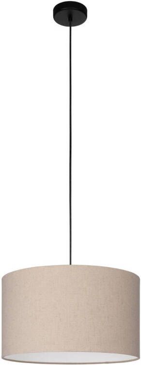 EGLO Hanglamp FENIGLIA Hanglamp linnen in natuur en metaal in zwart E27 Ø 38 cm (1 stuk)