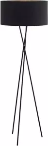 EGLO Staande lamp FONDACHELLI wit nikkel ø51 x h151 5 cm excl. 1x e27 (elk max. 60 w) hoogwaardige staande lamp voor de woonkamer slaapkamerlamp lamp met stoffen kap stof lamp staande lamp textiel