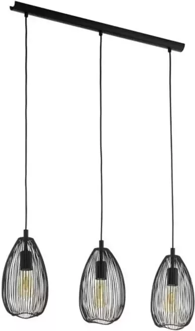 EGLO hanglamp 3-lichts E27 Clevedon zwart